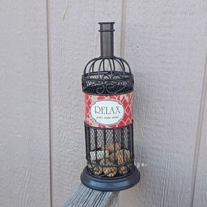 Wire Wine Bottle Cork Holder  for lots of wine corks. RELAX
